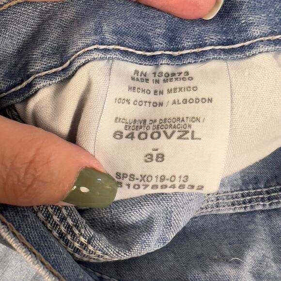 Wrangler Denim Jeans Shorts men's size 38 Carpenter shorts #2892 - Picture 5 of 6